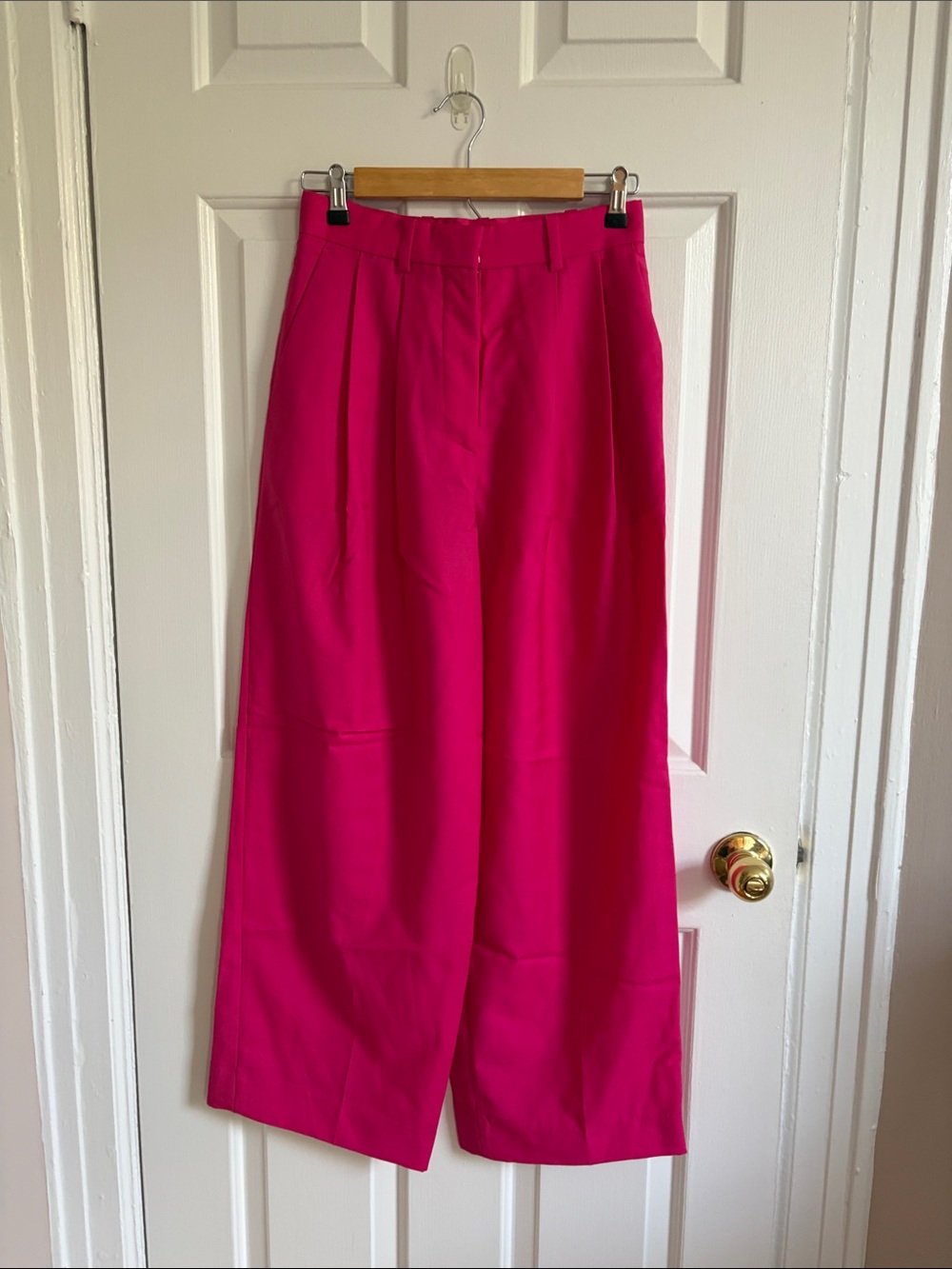 COS Hot Pink Wide-Leg Women's Pants
